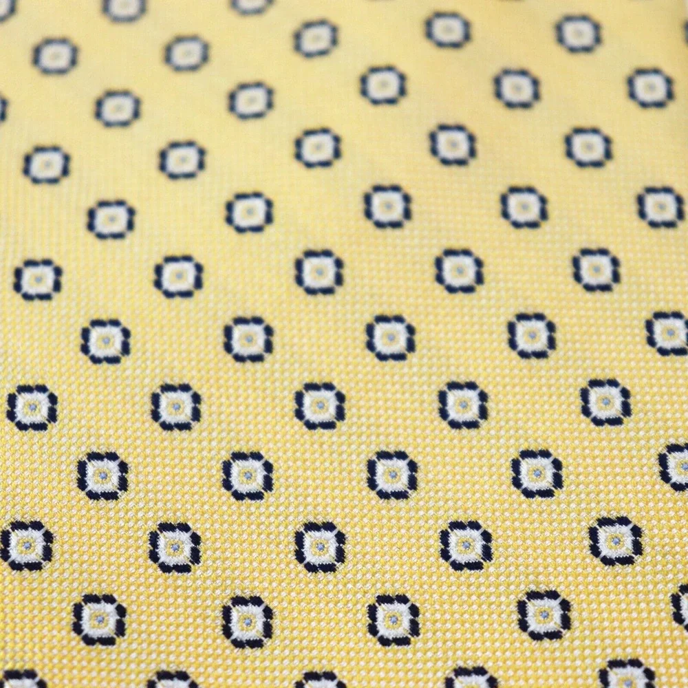 Jos A Banks Tie Mens 60 in Silk Pale Yellow Geo Octagon Executive Collection